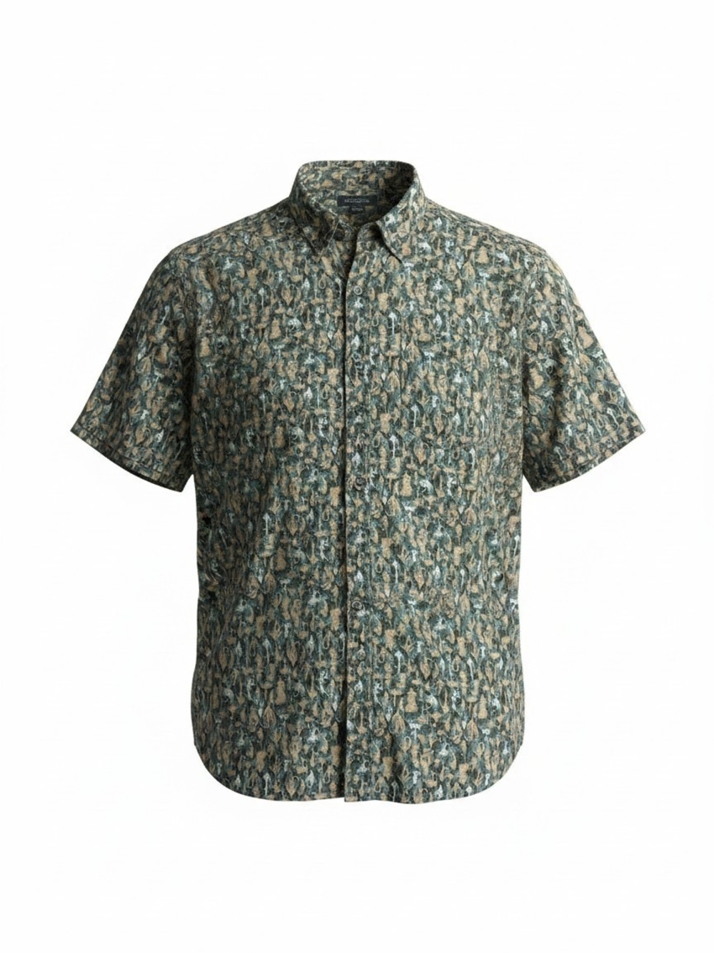 Eddie Bauer Mens XLT Fishing Lure Print Short Sleeve Button Up Shirt Dadcore